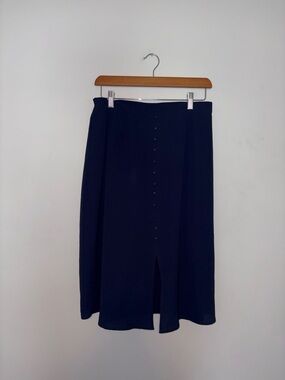 Monteau ~ Navy Front Slit Skirt